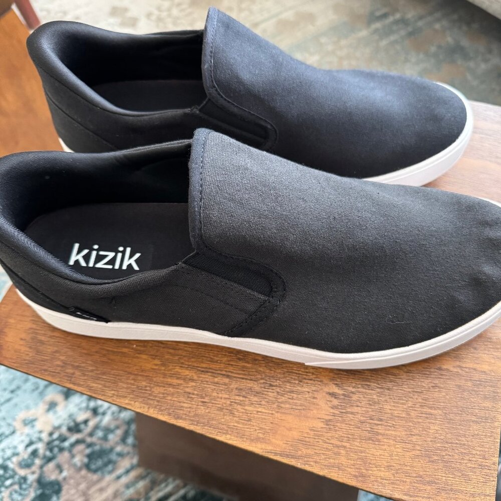 Kizik Venice Handsfree Slip On Sneakers Comfort Canvas Black Mens Size 14 Wide